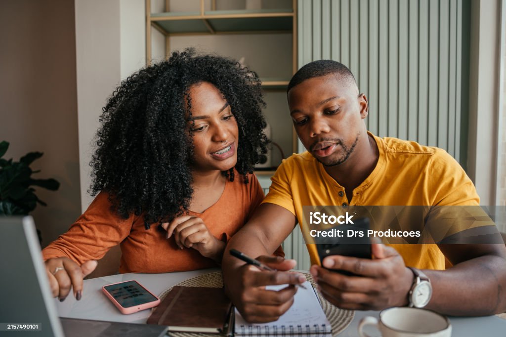 couple doing taxes together